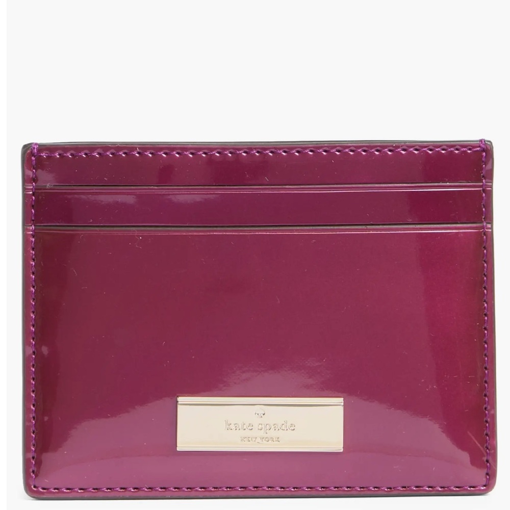 Kate Spade Kenzie Dark Raspberry Boxed Small Slim Cardholder Wallet NWT MSRP $99